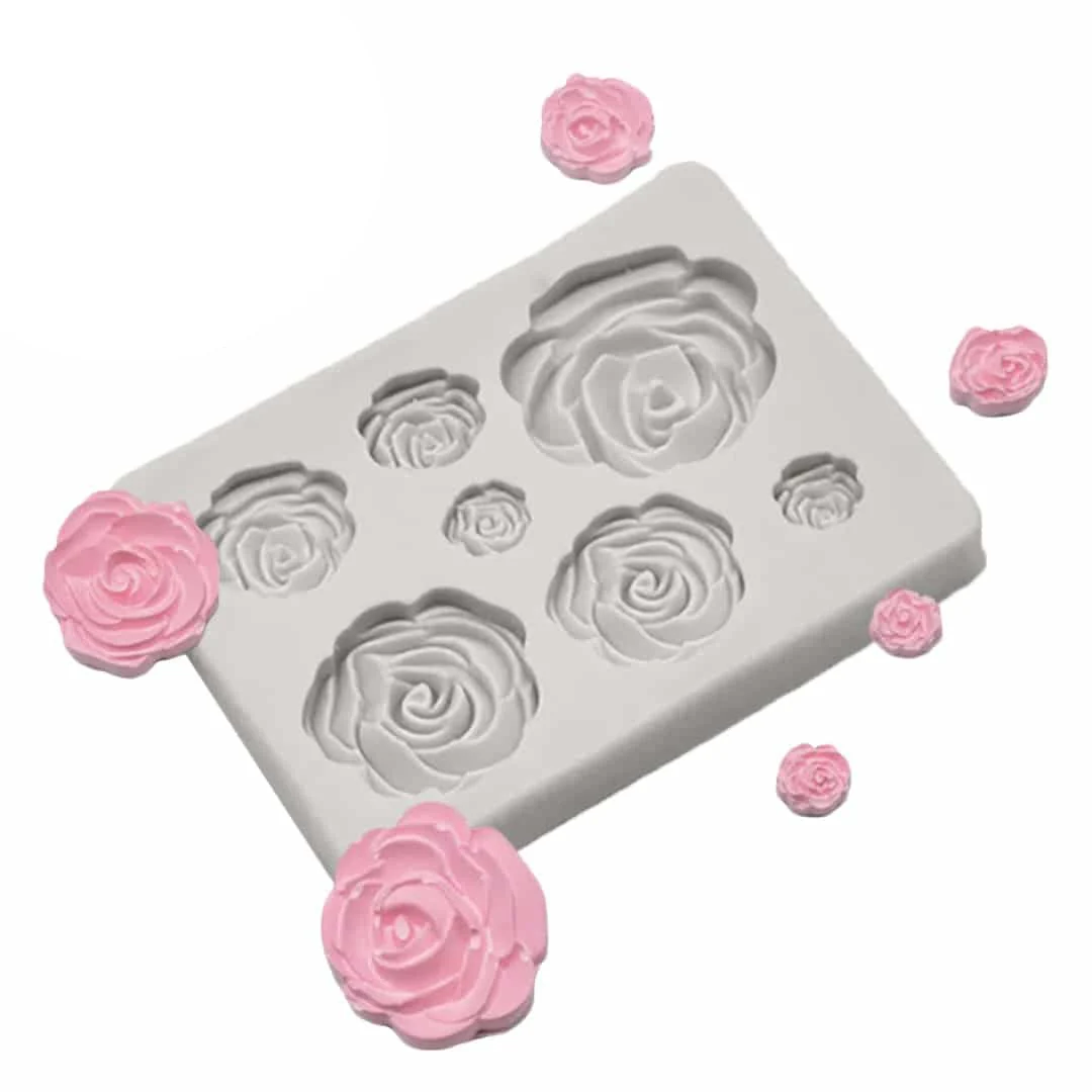 Molde Silicona Rosas Surtidas x7cav