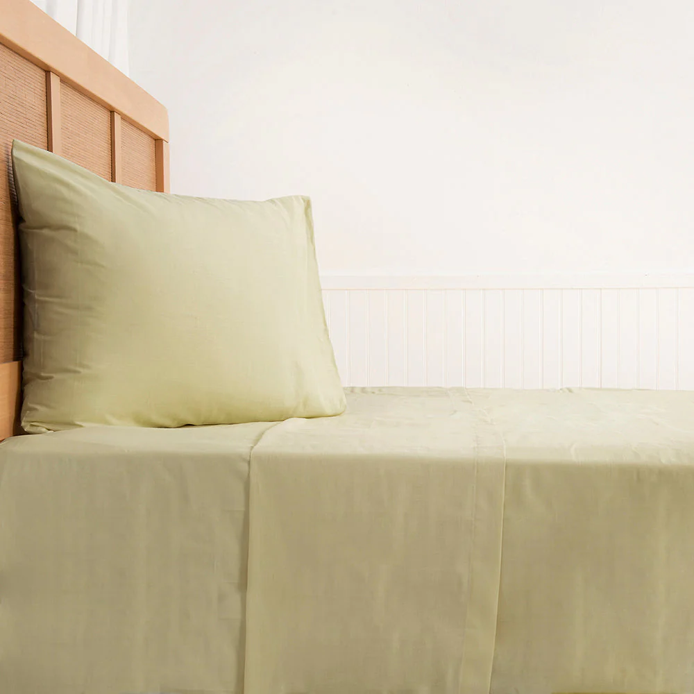 Sábana 1.5 Plazas 144 Hilos Colores Lisos Lima - Imagen 4