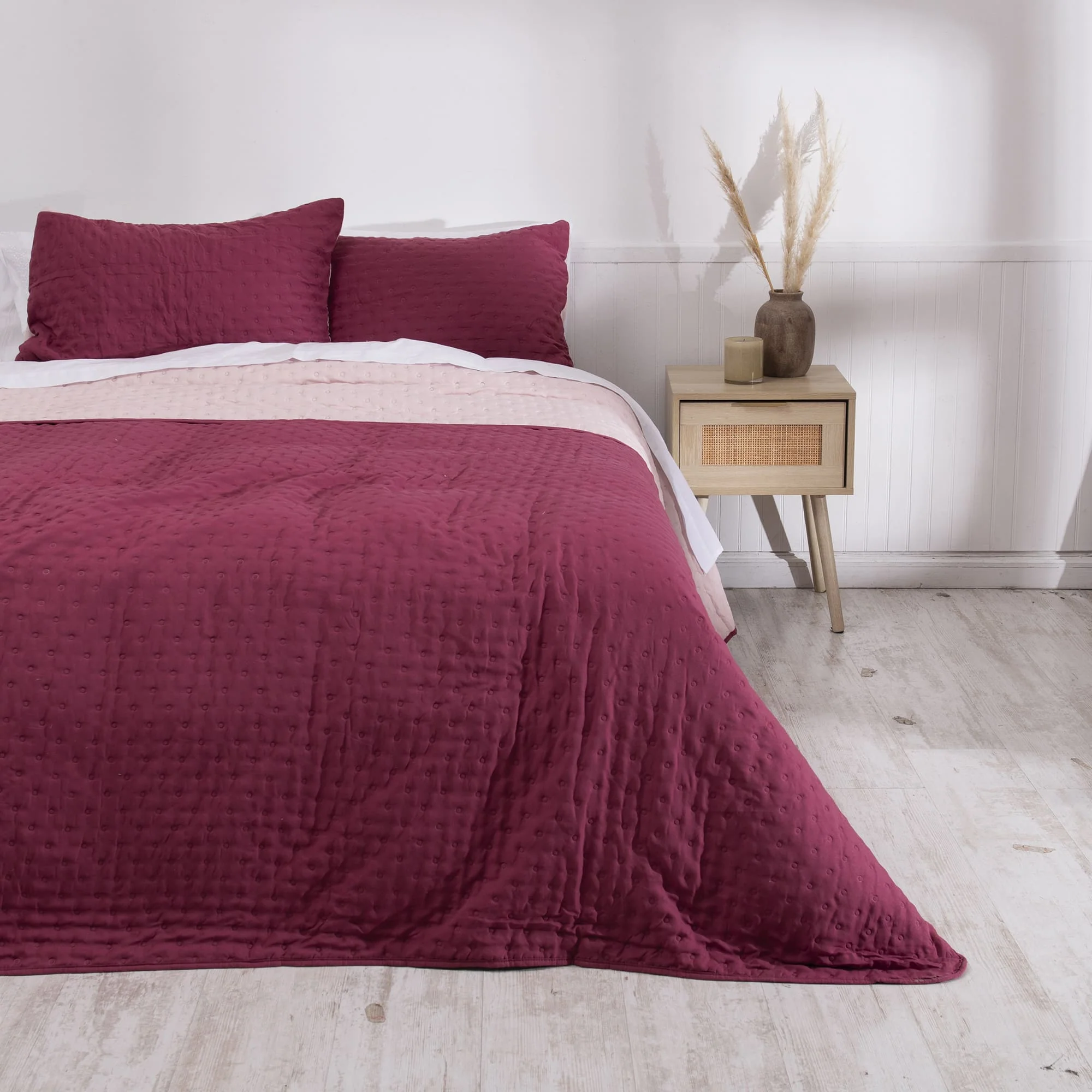 Quilt Super King Merida Morado - Rosa