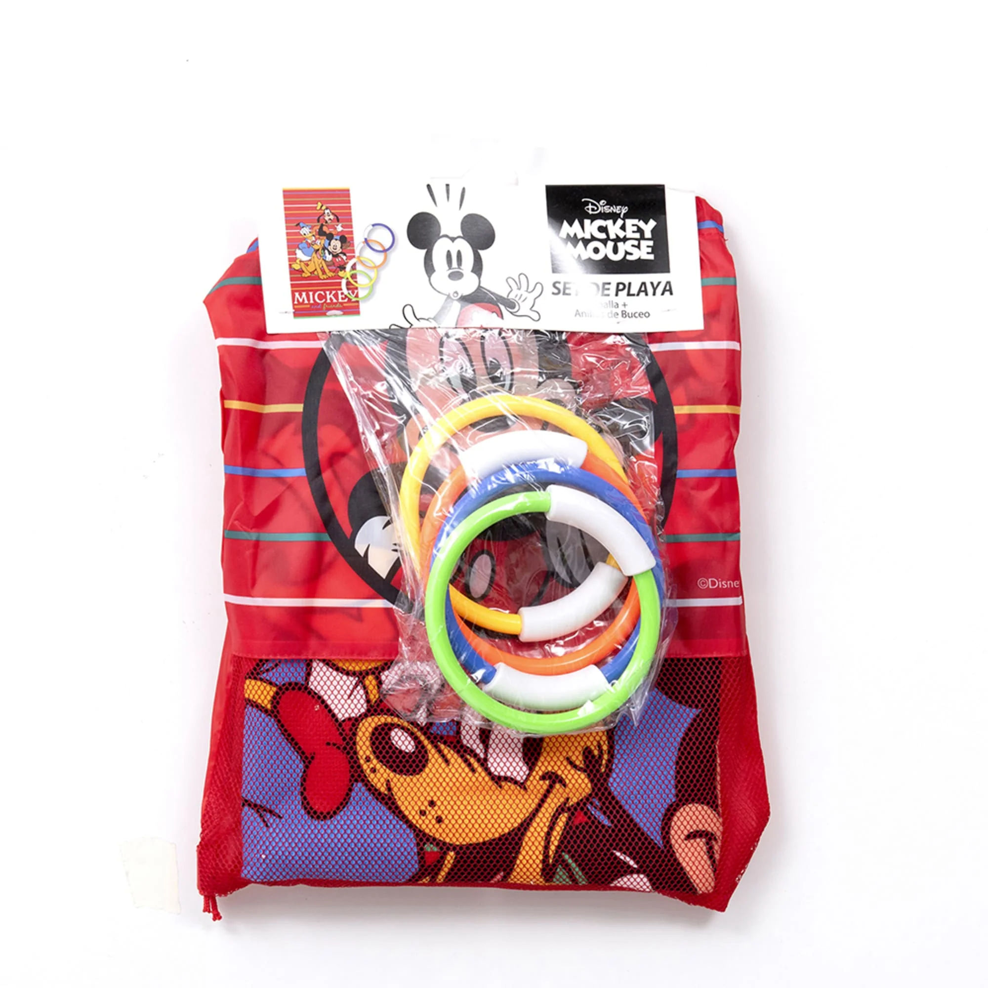 Set Toalla 70x140 cm + 4 Anillos de Buceo Mickey Friends - Imagen 4