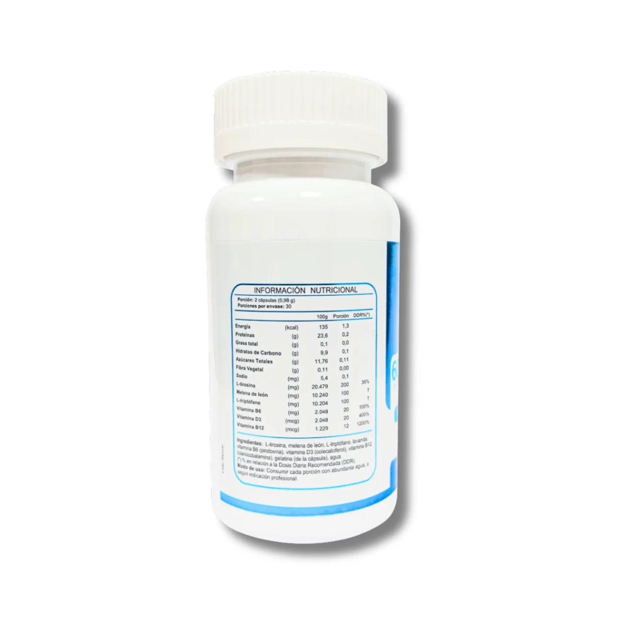 Ansio Caps (L-Tirosina + Melena de León + L-Triptófano + Lavanda + Vit B6+D3+B12) 60 Cápsulas (1 mes) - FNL - Imagen 2