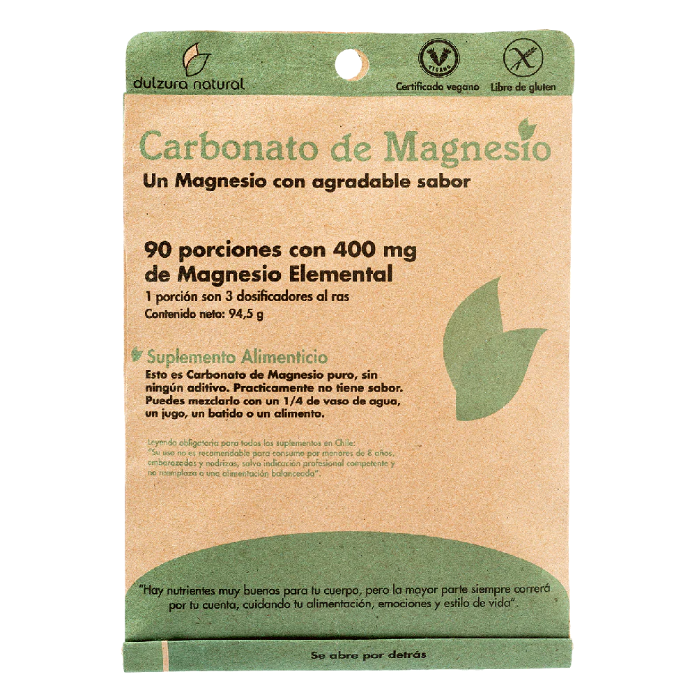 Carbonato de Magnesio 400mg - 90 porciones - Dulzura Natural