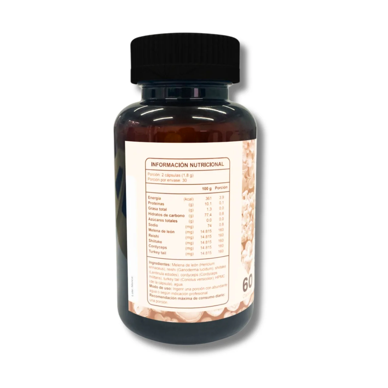Mushroom Mix 5 Hongos (Melena de León, Reishi, Shiitake, Cordyceps, Cola de Pavo) 60 Cápsulas (1 mes) - FNL - Imagen 2