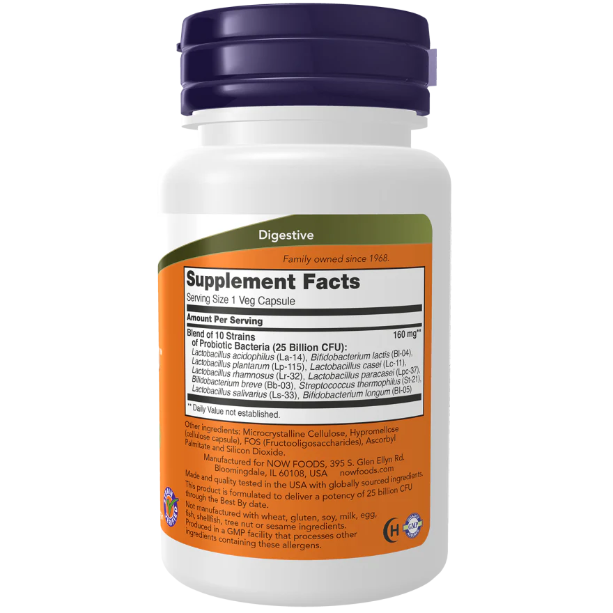 Probiotic-10, 25 Billones, 50 Cápsulas Veg - Now Foods - Imagen 2